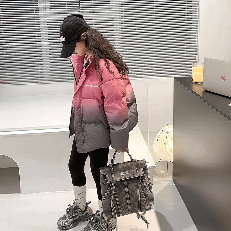 女童羽绒服冬装2023新款儿童洋气加厚白鸭绒女大童中长款网红外套