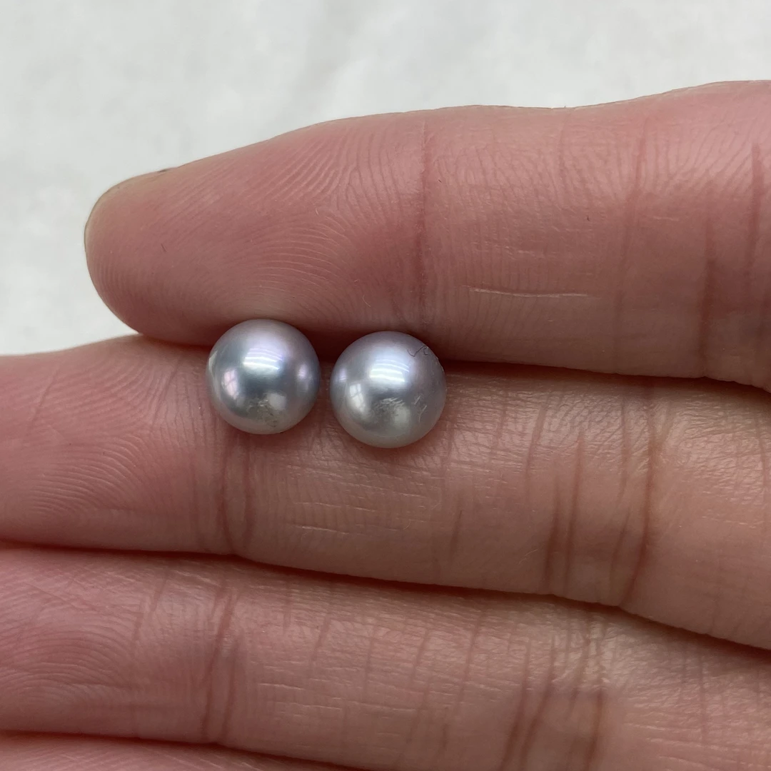 琪心海水akoya珍珠素耳钉6-7团