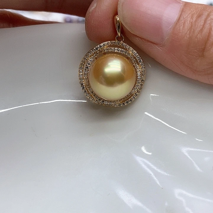 海水珍珠吊坠(不含链)银S925镶嵌