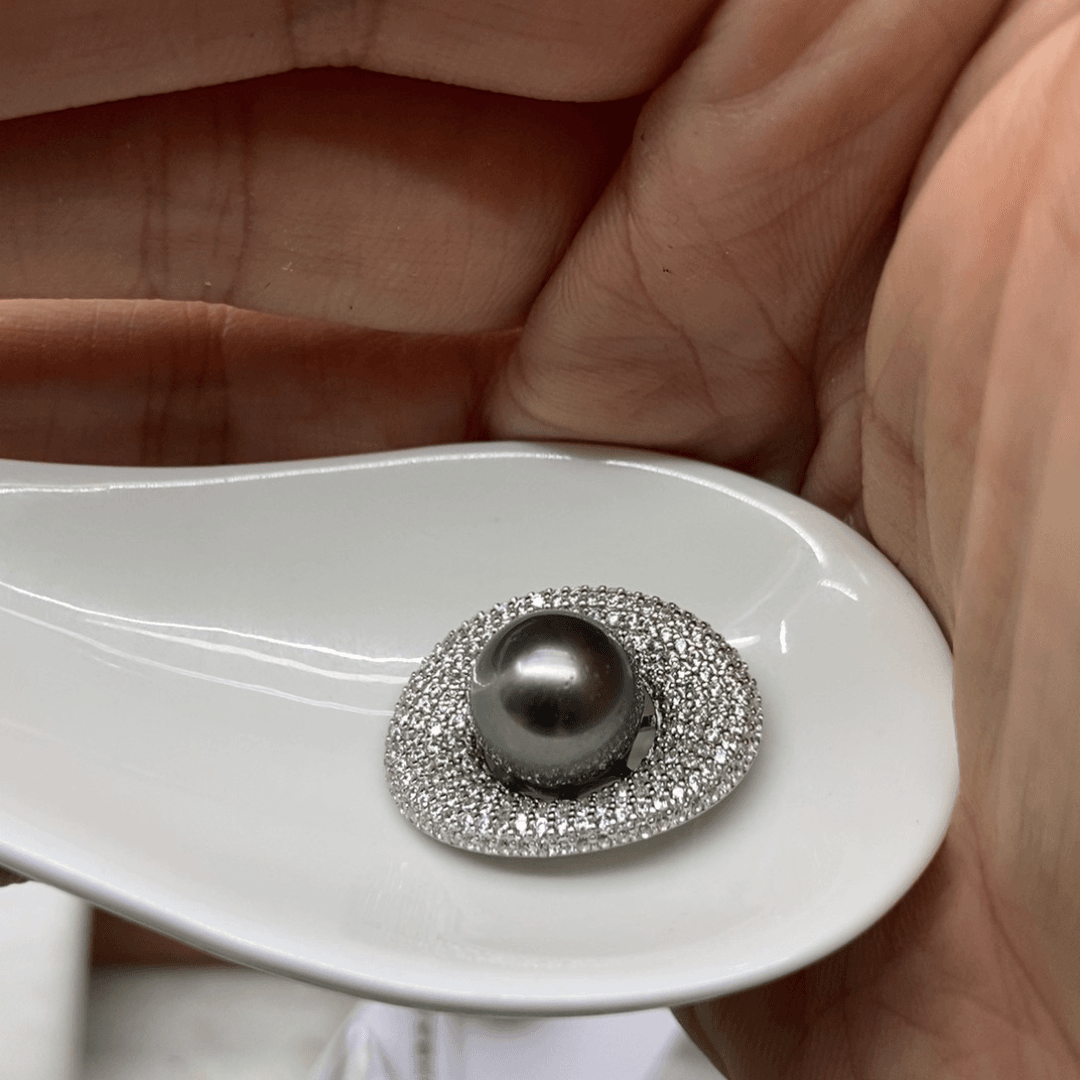 海水珍珠吊坠(不含链)银S925镶嵌