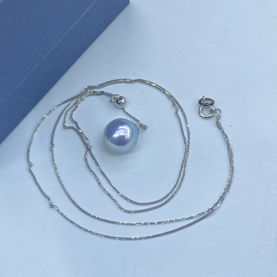 琪心海水akoya蓝色妖姬珍珠Y链G18K8-9