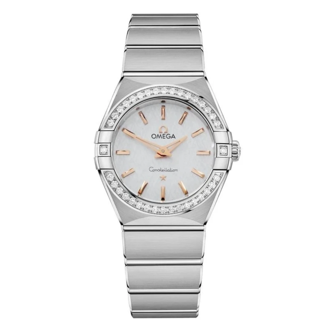 95新 Omega/欧米茄 /星座系列/27表径/后钻/白盘//精钢/石英//