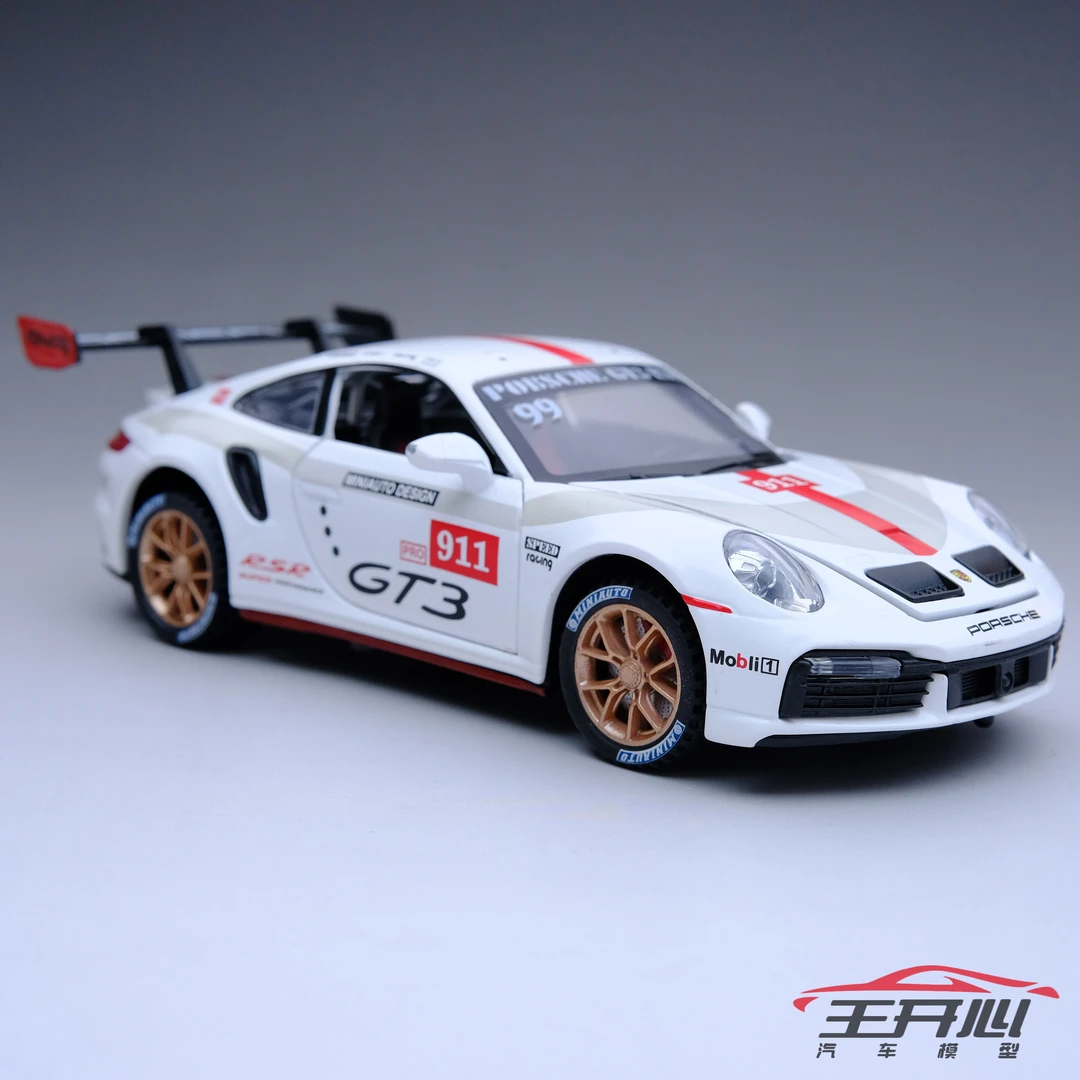 保时捷911 GT3 RS 卡雷拉杯涂装 合金全开   汽车模型