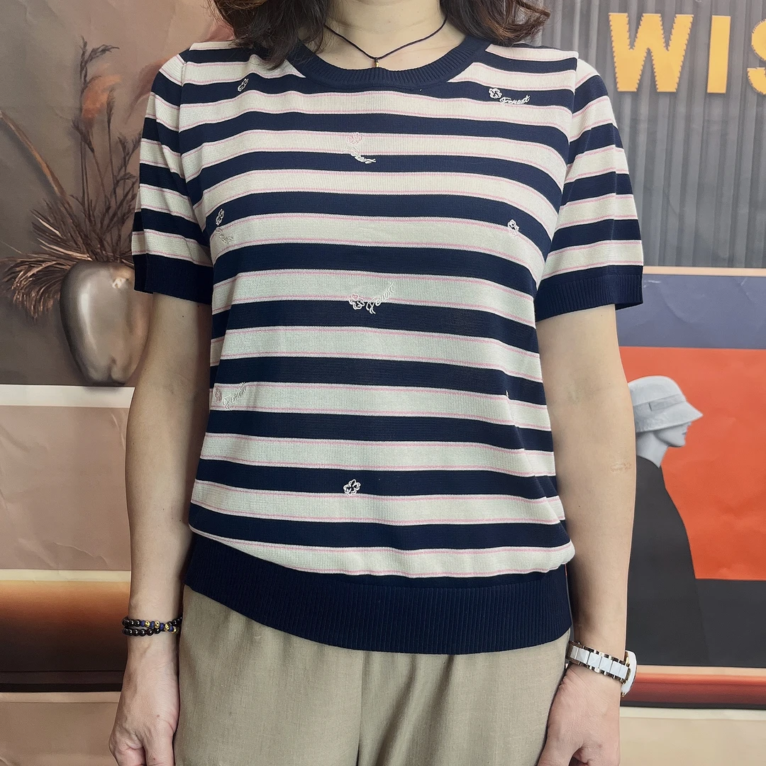 106 【莱赛尔天丝】秋冬季新款针织上衣女装短袖气质上衣