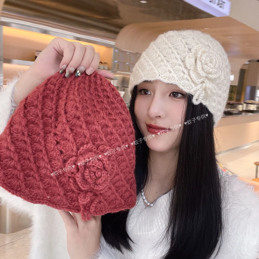 女厚款手工编织帽子冬包头包耳毛线帽蚊子原创经典百搭手工帽