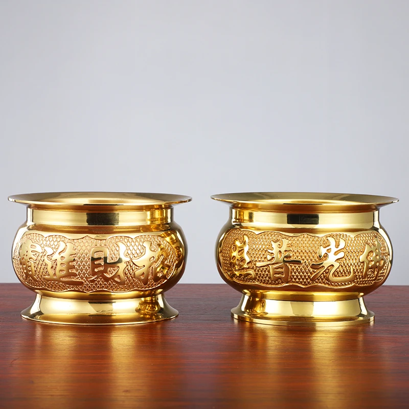 圆通中式镀金黄铜香炉竹签香财神高档关公香炉桌面工艺品摆件熏香