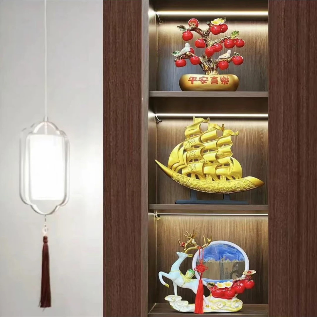 新中式家居摆件套装客厅玄关装饰品酒柜摆件乔迁之喜轻奢风高级感