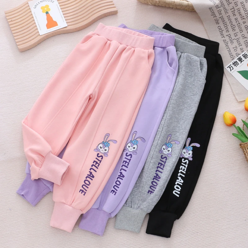儿童秋冬新款运动裤女童休闲长裤子春秋卡通外穿休闲裤幼儿园裤子