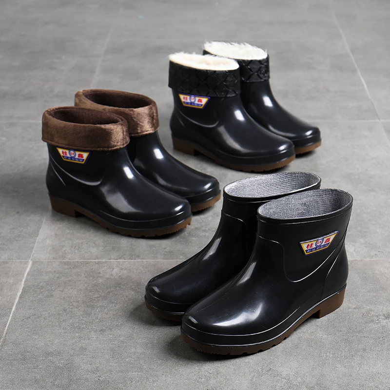 春秋短筒中筒雨鞋男款防滑软底胶鞋劳工水鞋防水牛筋底四季靴