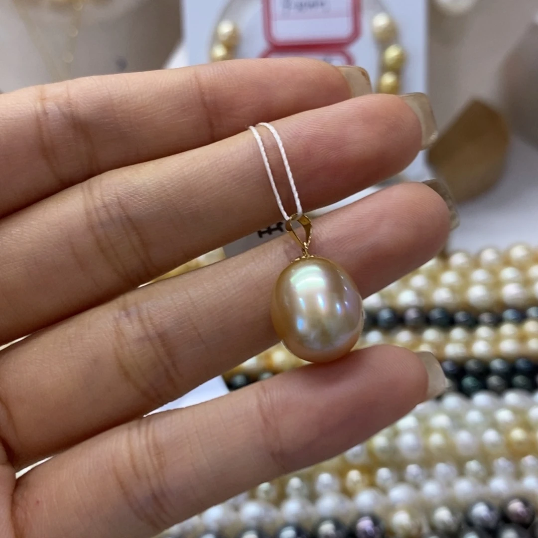 海水珍珠吊坠(不含链)18K金镶嵌