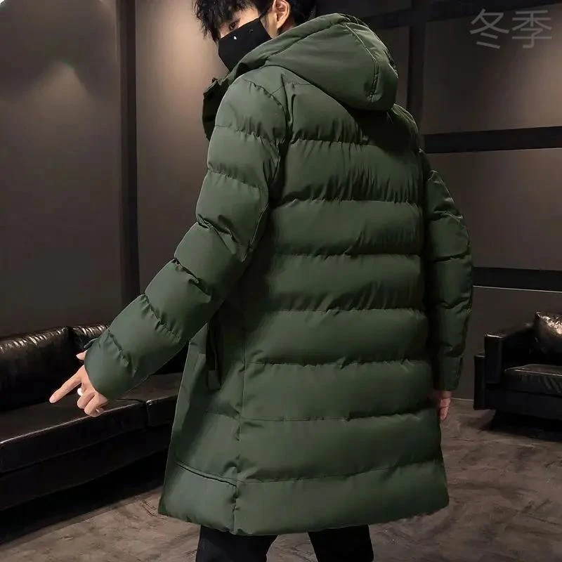 冬季羽绒服冬季加长羽绒服大衣男士中长款过膝加厚大码青年