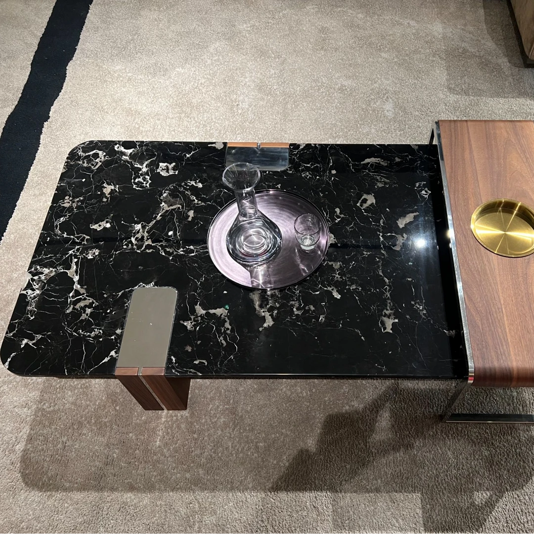 【科莱美勒】黑玫瑰大理石茶几轻奢时尚客厅创意简约