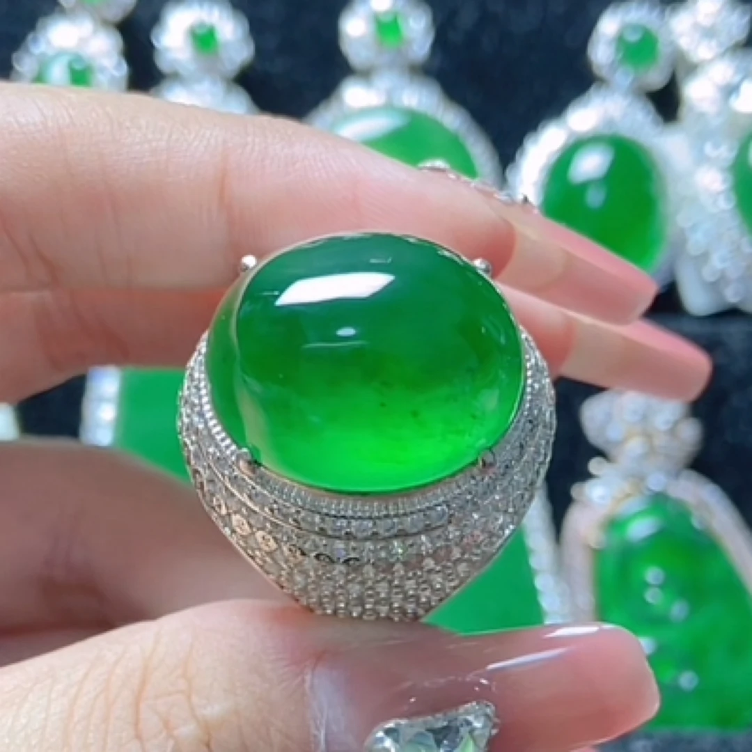 天然A货翡翠戒指
