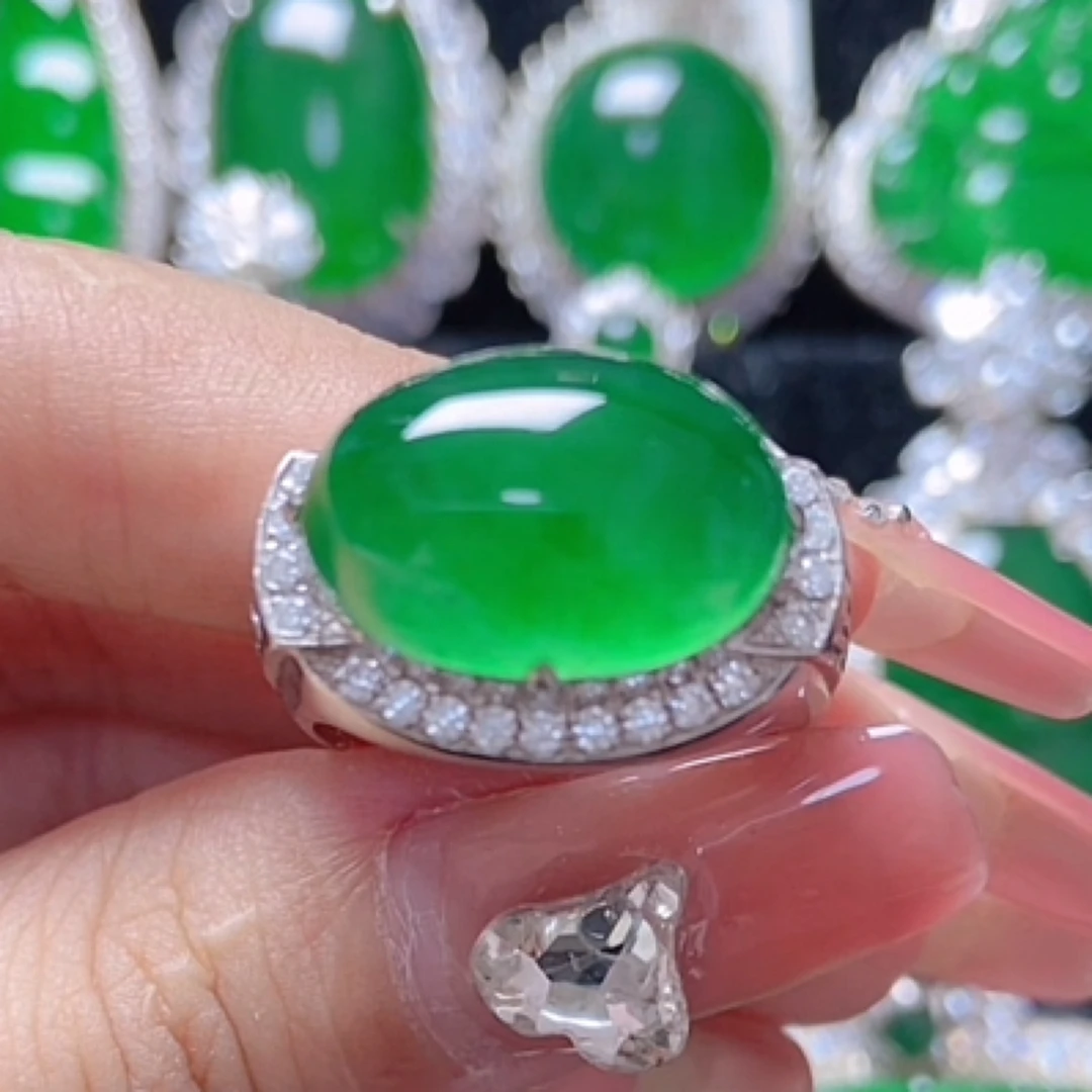 天然A货翡翠戒指