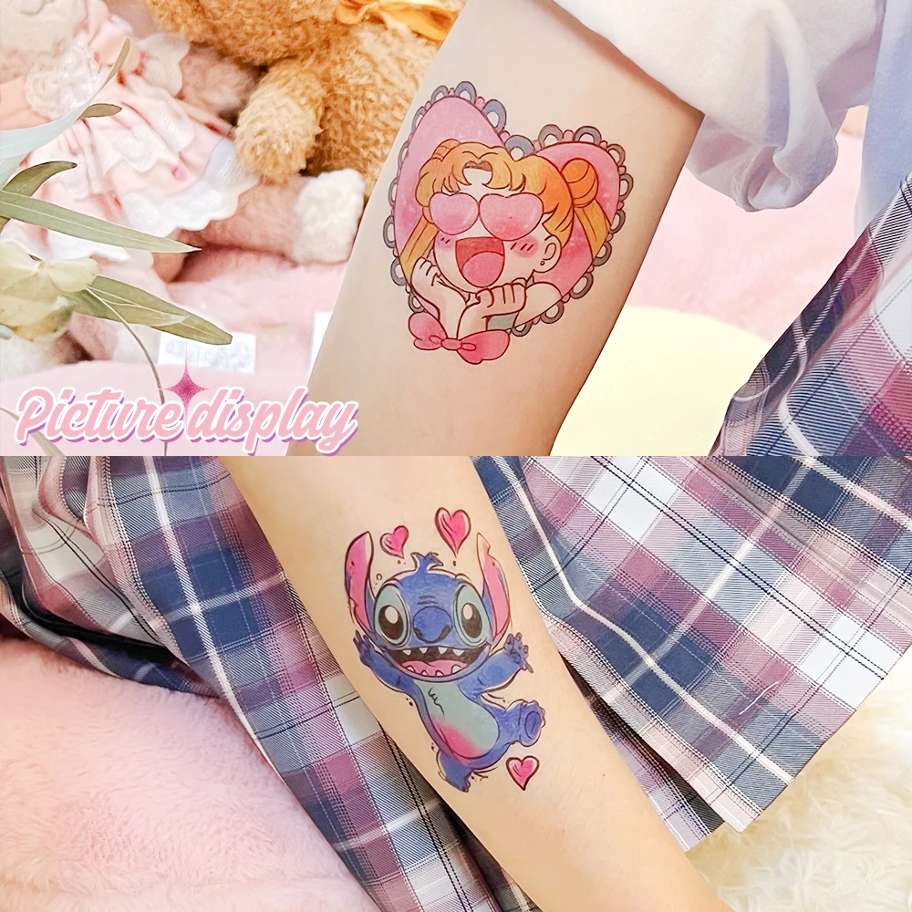 星之卡比 彩色经典卡通图案纹身贴纸防水防搓透明持久维持1-2周
