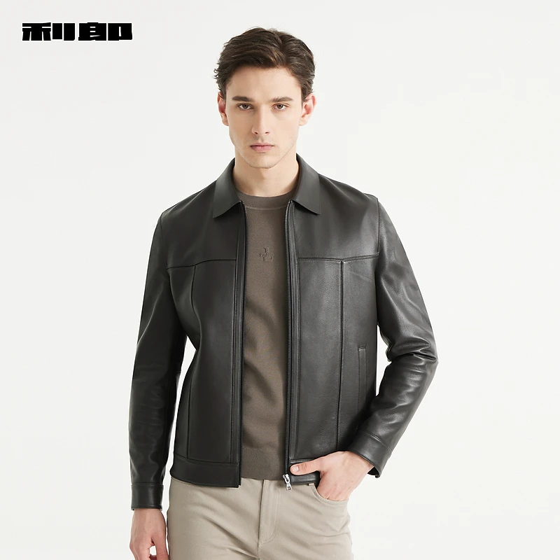 【商场同款】利郎官方 皮衣男绵羊皮秋时尚外套1Y