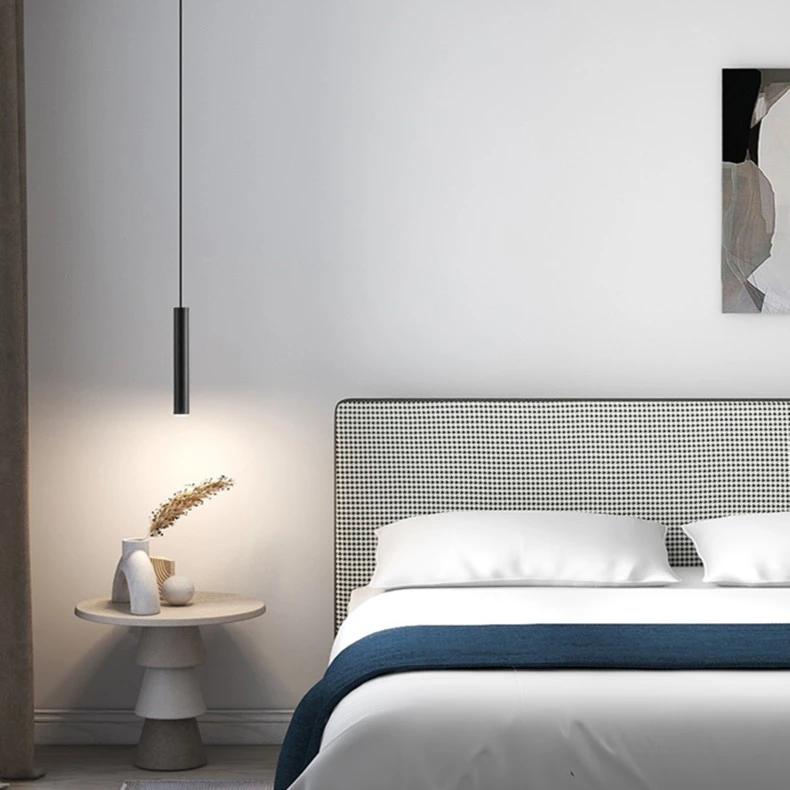 床头吊灯卧室现代简约小吊灯创意主卧充电北欧极简吊线灯可升降