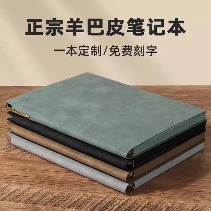 笔记本本子新款a5羊巴皮软皮办公商务本记录可定制印logo大学生
