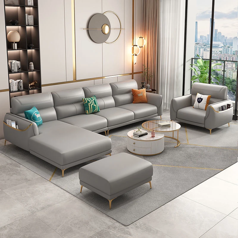 佛山真皮沙发真皮沙发北欧轻奢现代简约出租房劳伦斯真皮沙发客厅