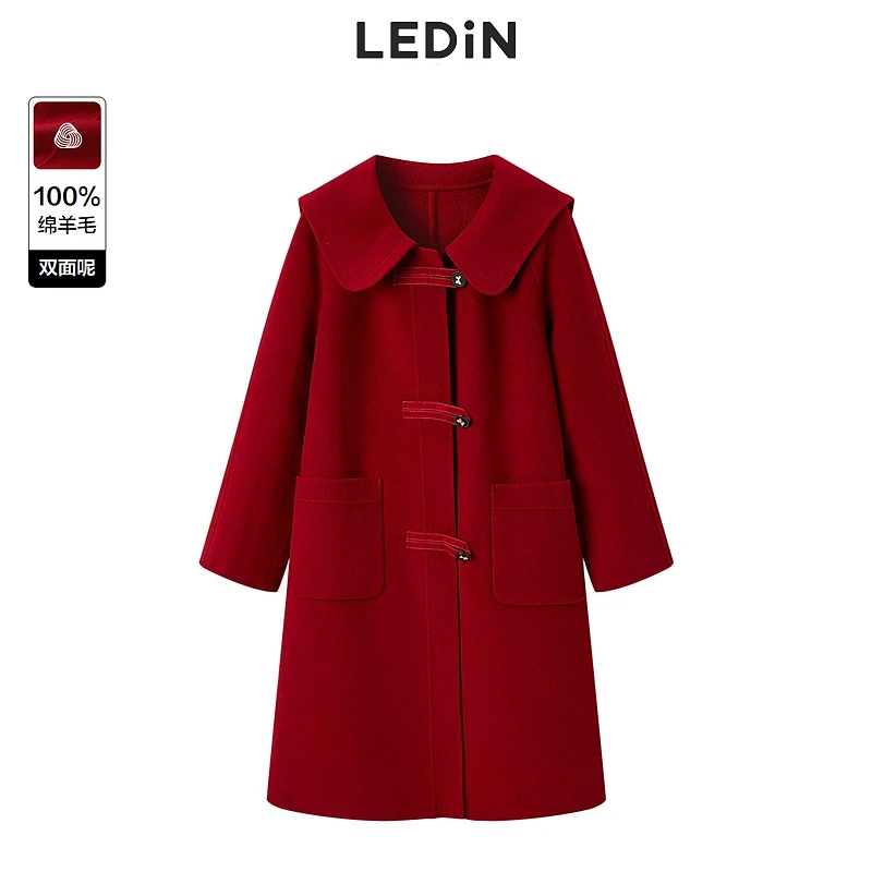 【新年穿搭】乐町冬季新款经典复古翻领气质大衣