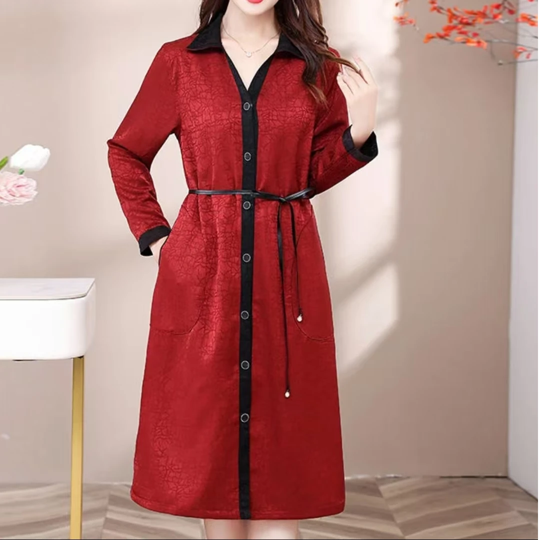 【双面穿风衣】新款夏季龟裂纹休闲时尚印花气质洋气显瘦风衣9209