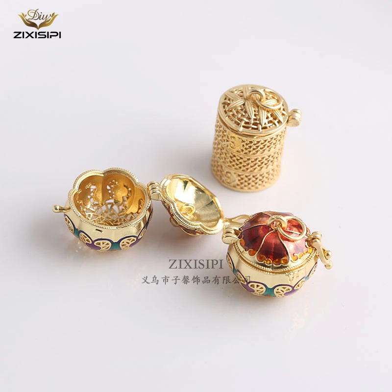 DIY配饰精致南瓜滴溜香囊开盖镂空鸟笼毛衣吊坠摆件挂饰/M0736