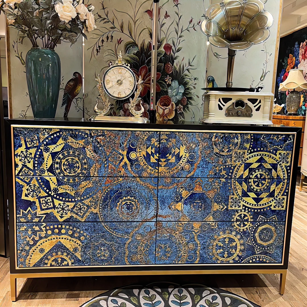 太阳之神高奢客厅卧室六斗柜门厅轻奢玄关大容量储物柜3502