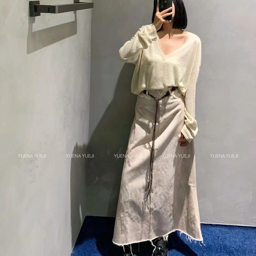 脏粉色牛仔半裙休闲