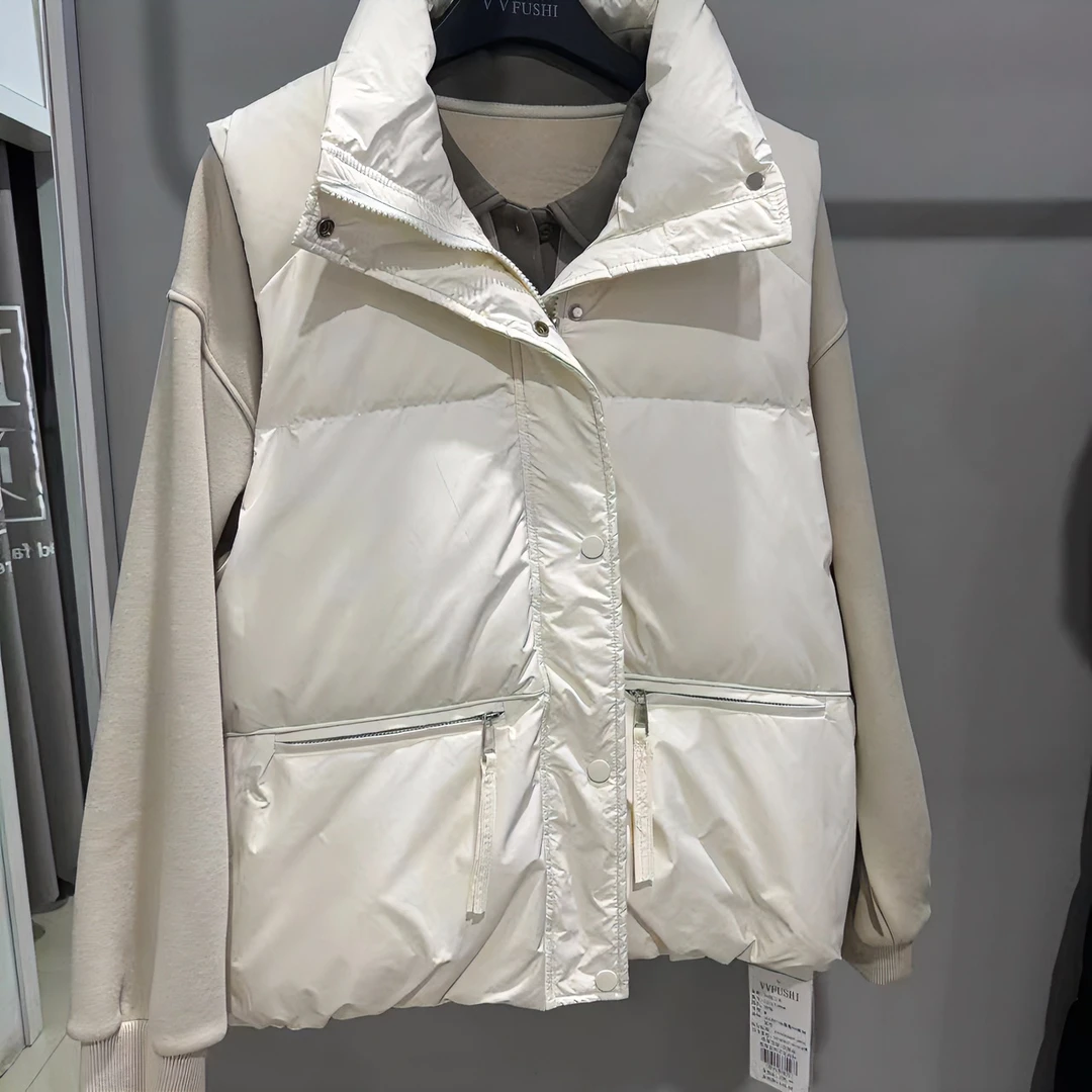 【VV FUSHI】J23103112时尚短款休闲简约冬季棉马夹