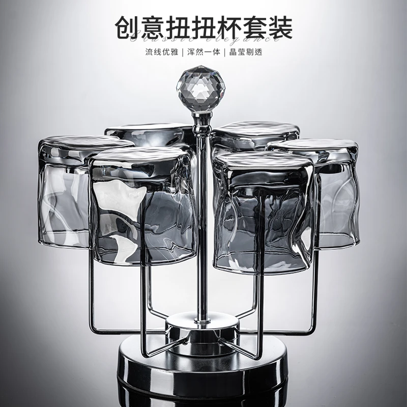 洋酒杯轻奢高档威士忌水杯水晶酒杯酒具套装玻璃杯晶莹个性酒彩色
