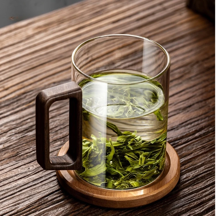 耐高温玻璃杯泡茶杯高硼硅玻璃水杯绿茶杯带把手大容量防烫喝水杯