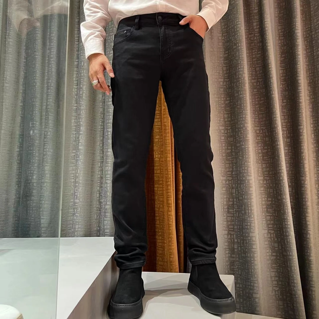 《WEIKE》87311新品烟灰色高货男士美人头修身高弹牛仔裤