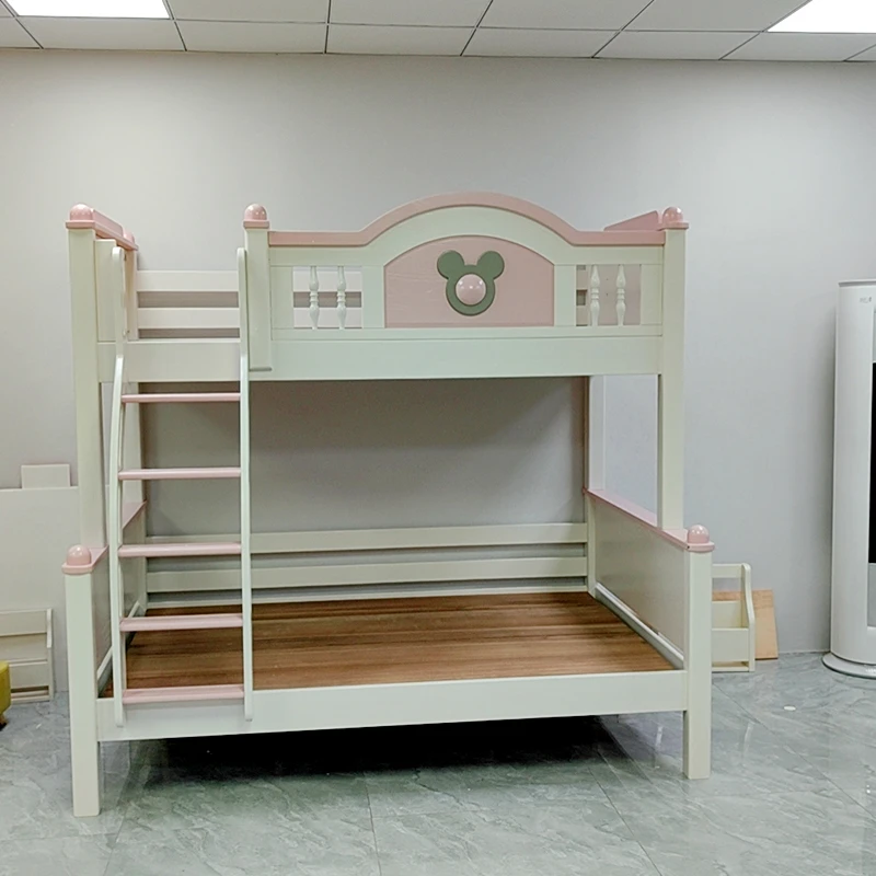 全实木两层床儿童房上下床儿童床女孩公主床子母高低床二层上下铺