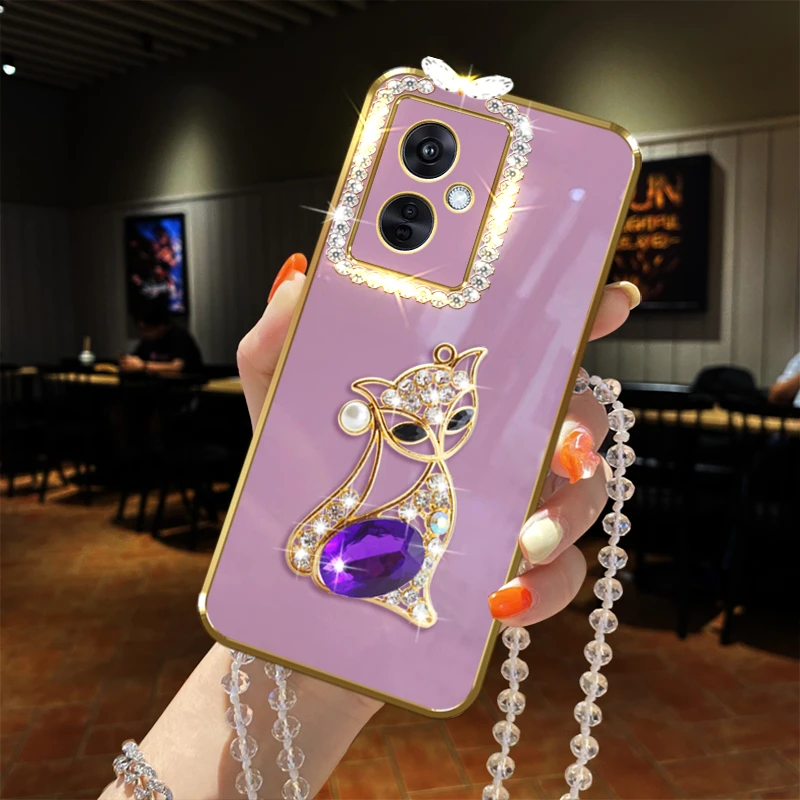oppo A2手机壳5G立体PJB110狐狸全包镜头女款软胶防摔保护套奢华