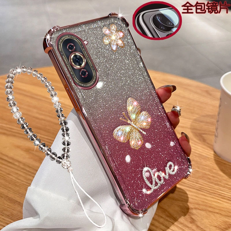 适用华为nova10手机壳NCO-AL00镜头全包边镶钻气囊防摔软胶套女款