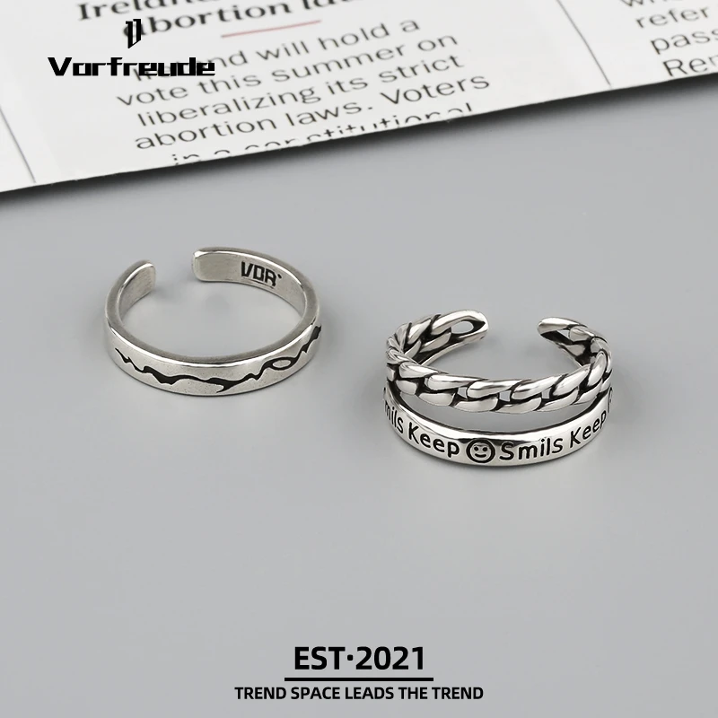 铜合金戒指 男款女潮牌不掉色活口可调节高级感小众设计时尚潮流