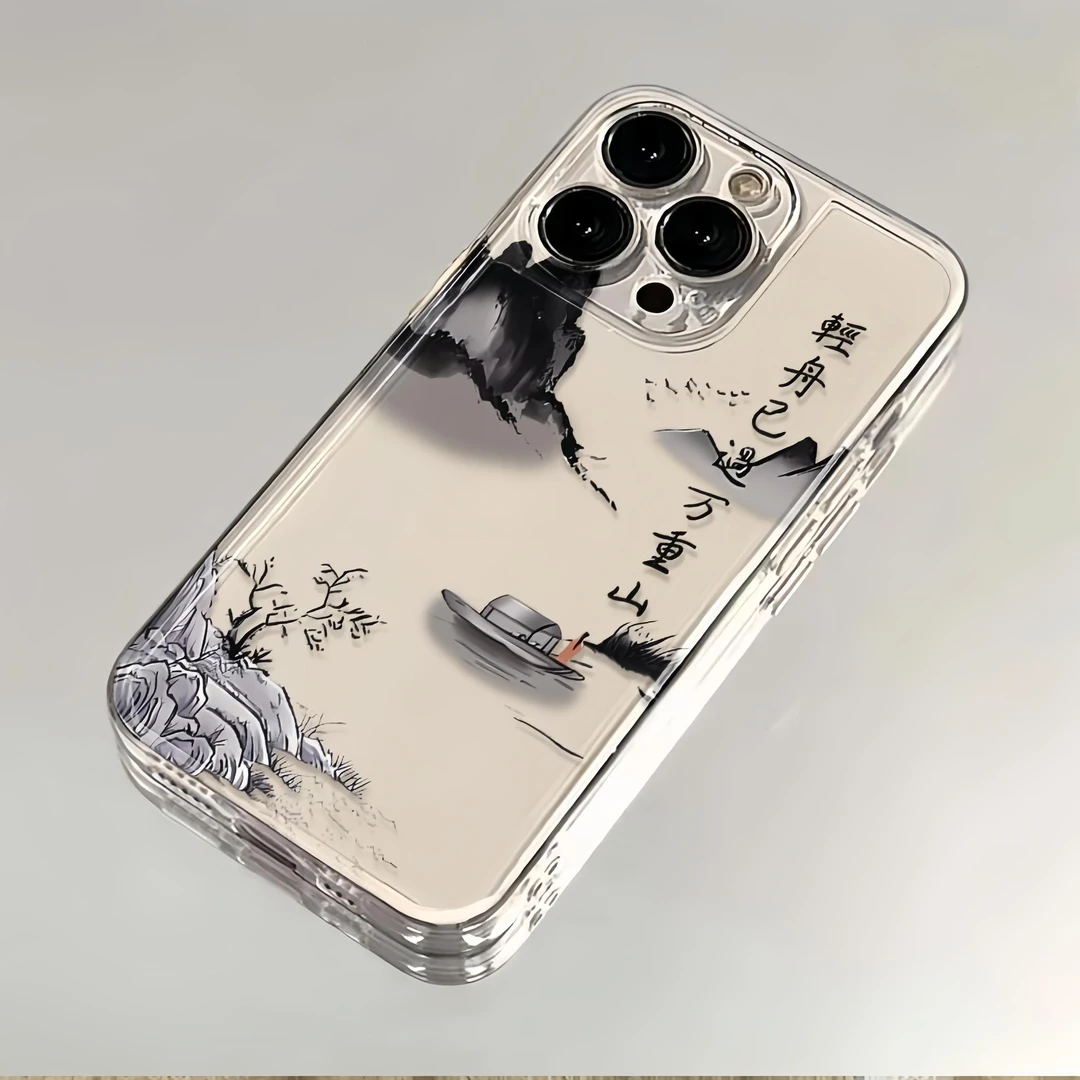 轻舟已过万重山苹果小米oppovivo华为适用iPhone12/1314/15手机壳