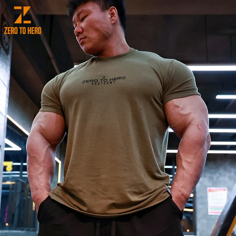 ZEROTOHERO健身PRO同款短袖宽松肌肉型T恤运动训练撸铁上衣5546