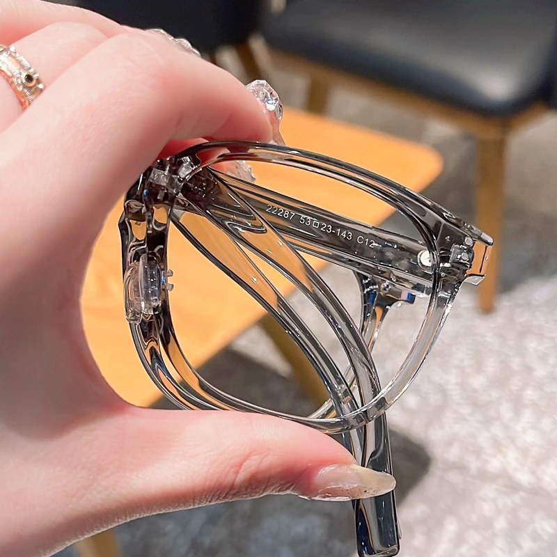 Lesca Lunetier时尚黑色百搭护目超轻网红老花眼镜男女大框简约