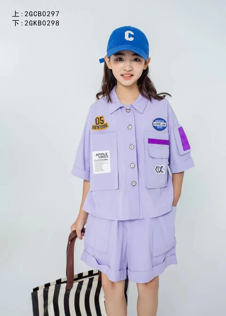 612～高品质青少年女童短袖套装