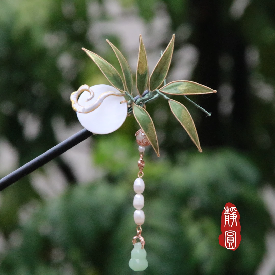 日常款发簪 祥云绕月马面裙手工发钗气质百搭国风