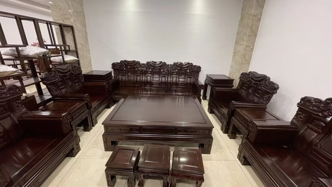 花开富贵沙发13件套茶几客厅客厅古典古典雕花中式实木家具家用