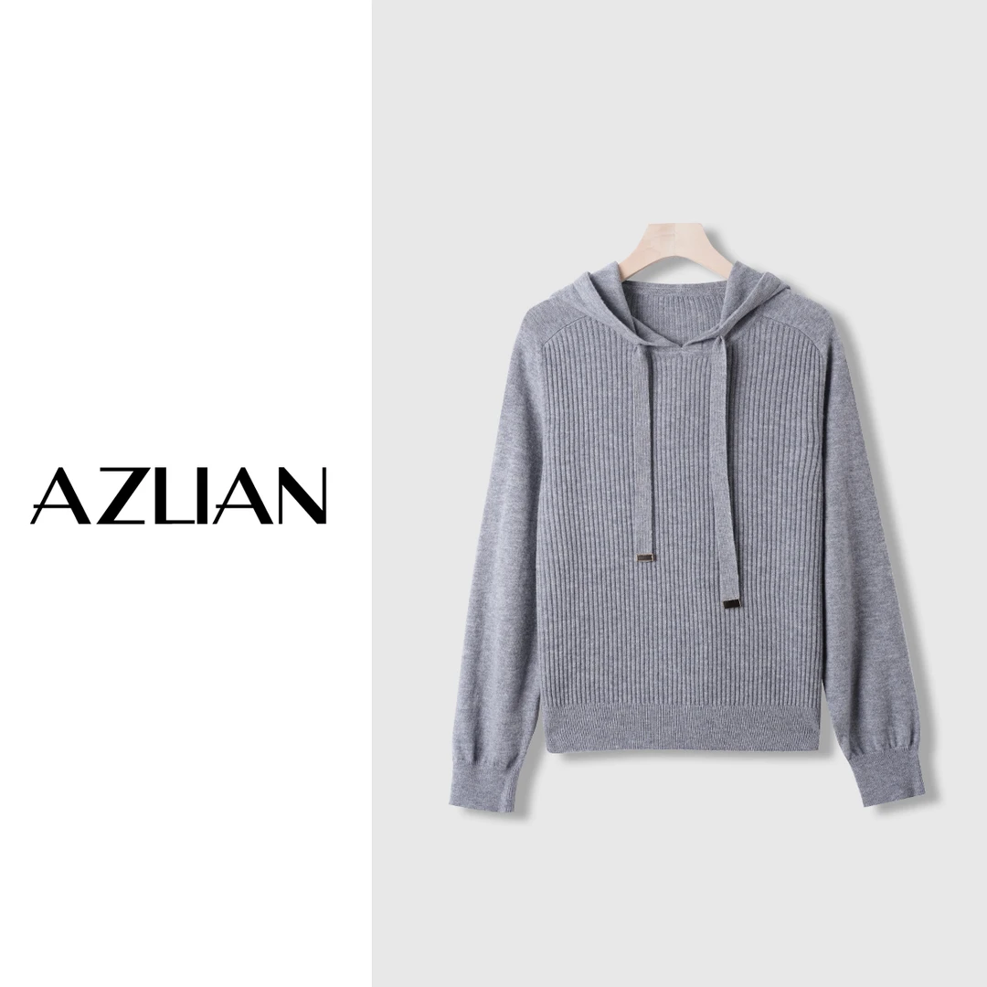 【爽爽定制】长袖针织衫连帽羊毛衫女百搭针织开衫PX-1823