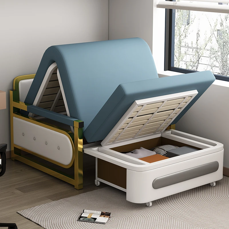 简易轻奢沙发床可折叠两用小户型单人双人阳台多功能家用储物沙发