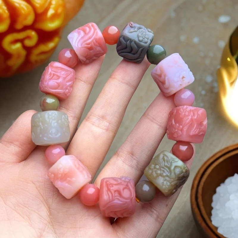 天然 四川盐源玛瑙 雕刻凤九14mm手串（多样性发货其一）