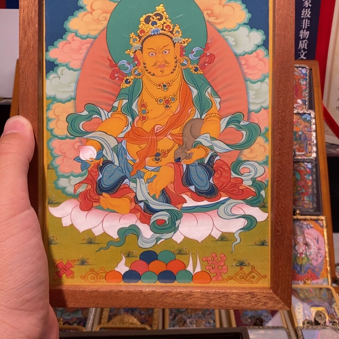 凌*黄老爷桌摆唐卡的