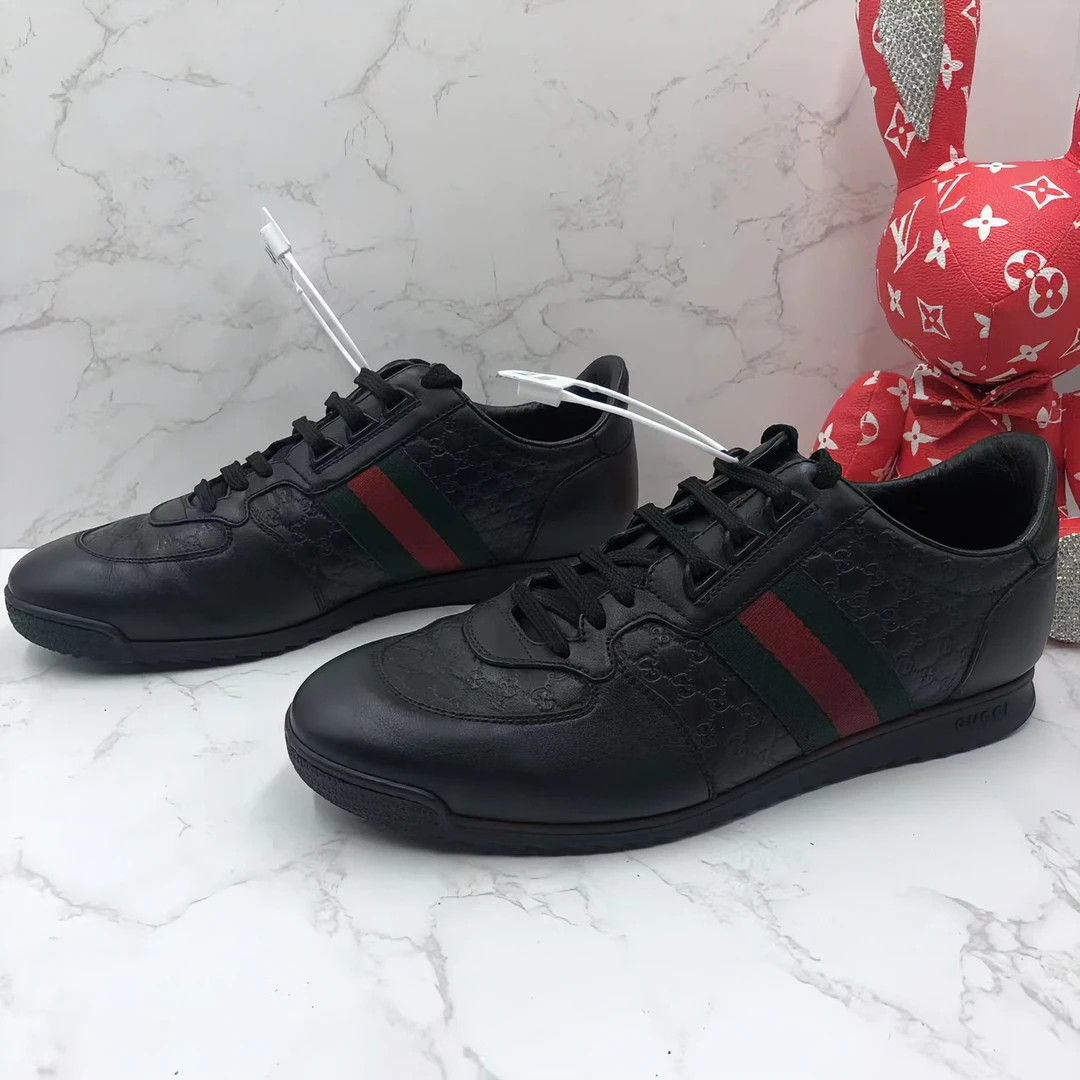【聚星福利】GUCCI/古驰95新男士休闲舒适黑色高尔夫板鞋41欧码