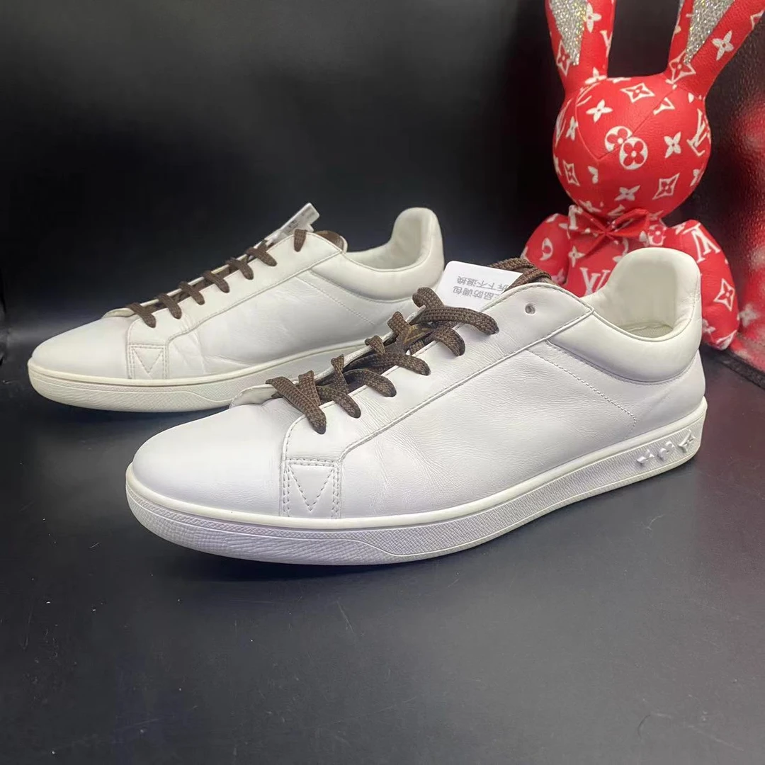 【聚星折扣】LouisVuitton/路易威登男士休闲白色棕老花板鞋