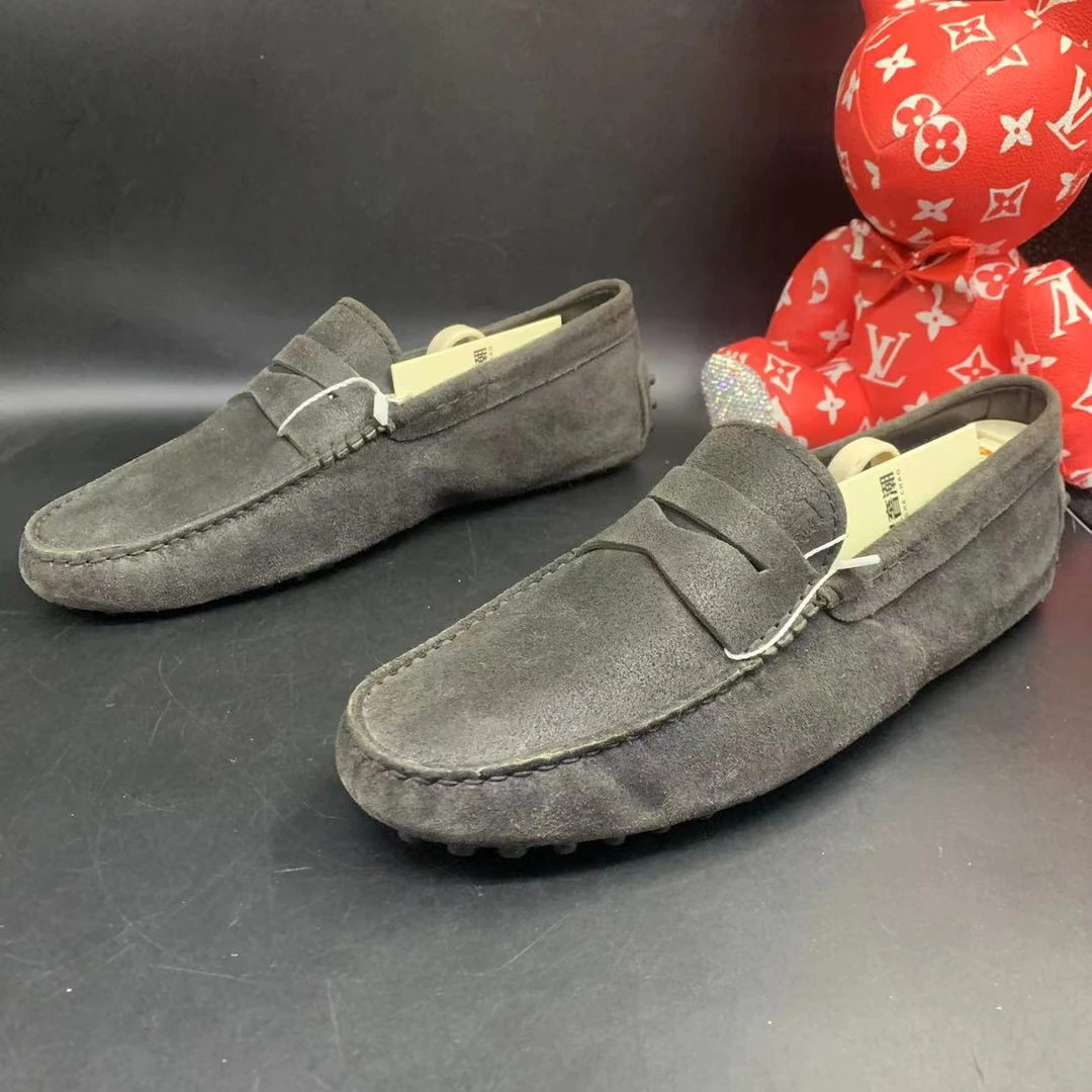 【聚星福利】托德斯/TOD'S 95新男士休闲黑色麂皮豆豆鞋40欧码