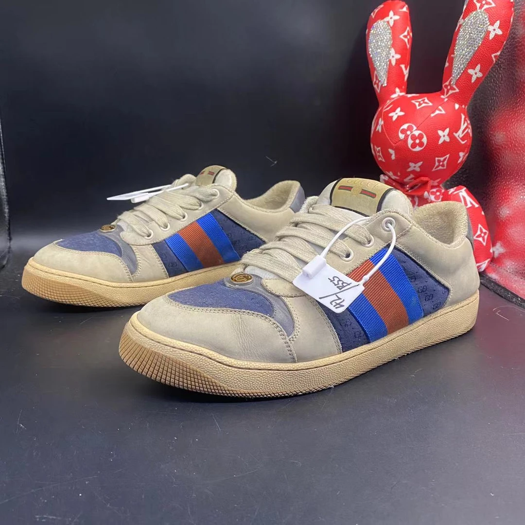 【聚星折扣】GUCCI/古驰/95新男士休闲舒适蓝色脏脏鞋41.5欧码ao